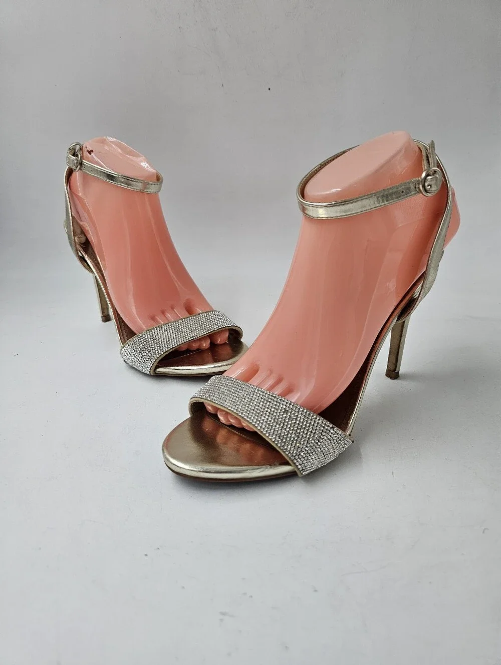 Steve Madden Ritter Gold Rhinestone Stiletto Sandals Women's 9.5M 4.5
